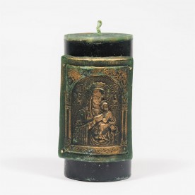 Large Qara candle, dark green