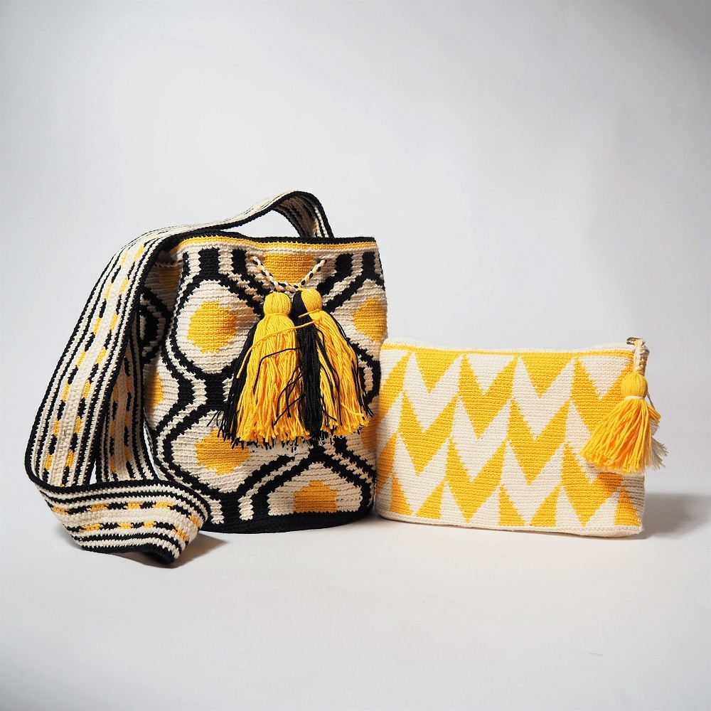 sac pochette jaune