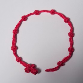 Rosary bracelet red fabric